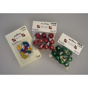 MERRY MINIS Christmas Ornaments Disco Ball Green Red Multicolor Bulbs New Lot 3
